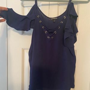 Off the shoulder dark navy Express top!